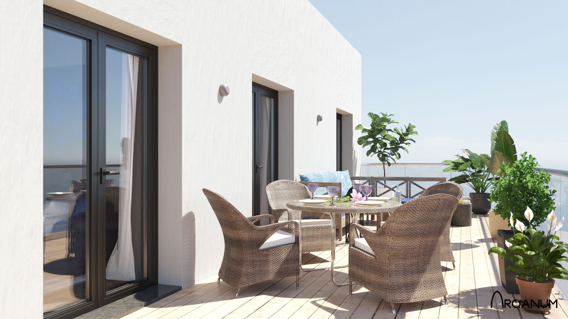 Two residential buildings in Valencia, terrace